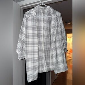 Rachel Zoe White and Black Checkered Shirt